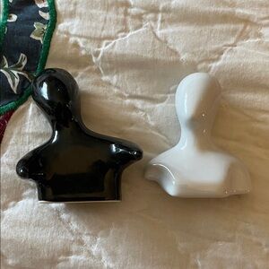 Black and White Ceramic Bust Salt and Pepper Set